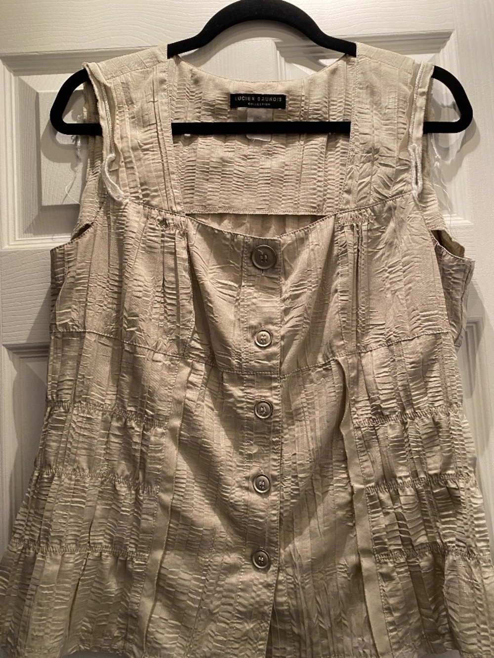 Sleeveless Taupe Blouse